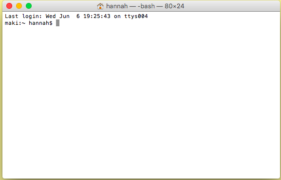 screen shot of default os\x terminal